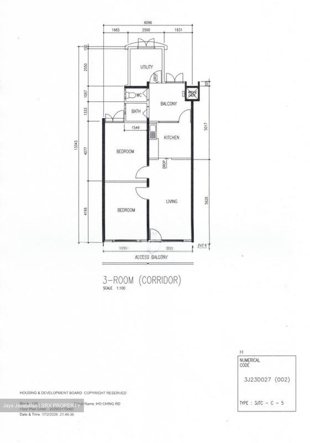 Blk 120 Ho Ching Road (Jurong West), HDB 3 Rooms #566013281